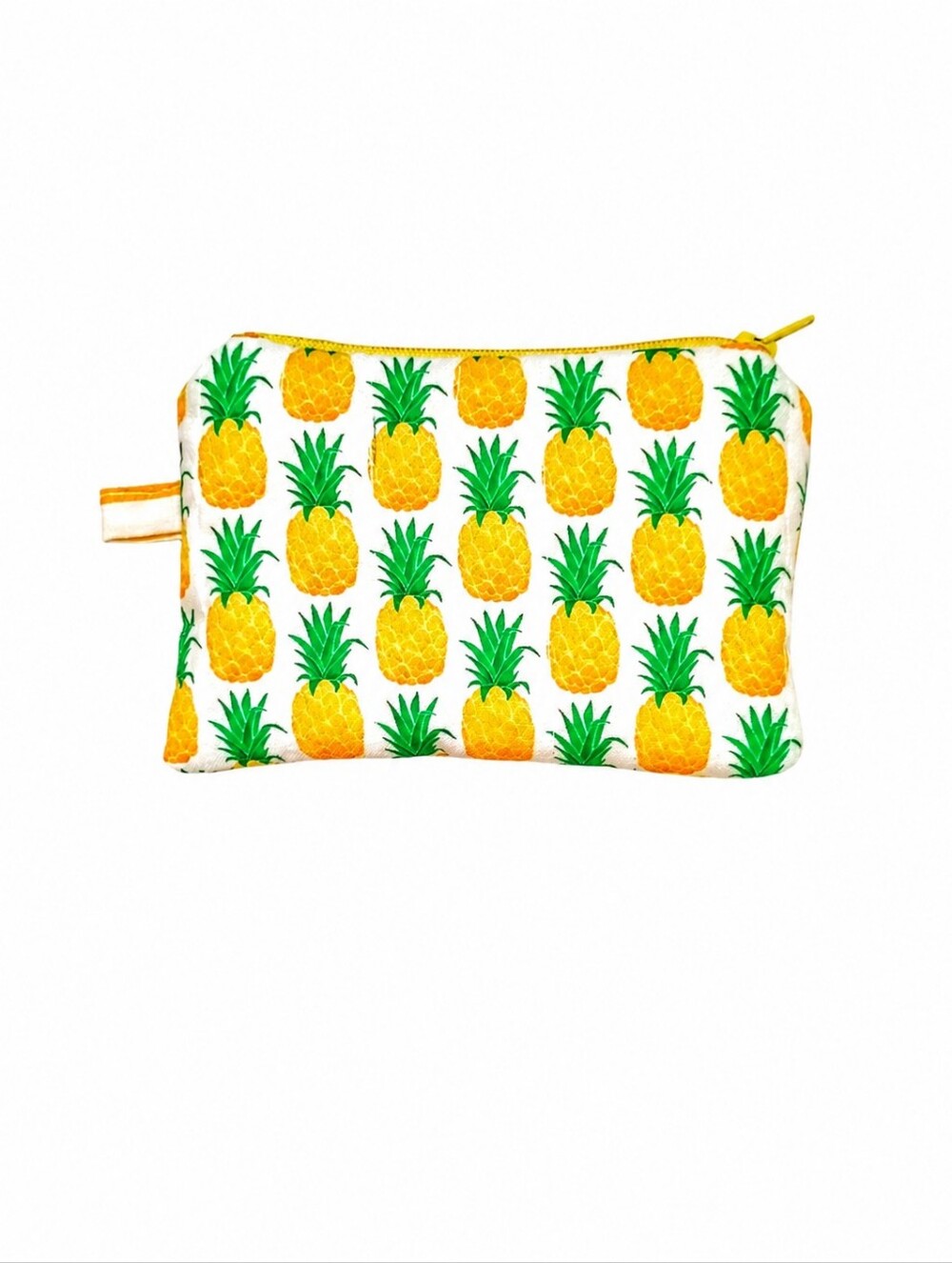 Handmade Quilted Pineapple Print Zip Pouch